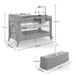 Kinderkraft Putni krevetić LEODY UP, Grey s dodacima - Slika 16