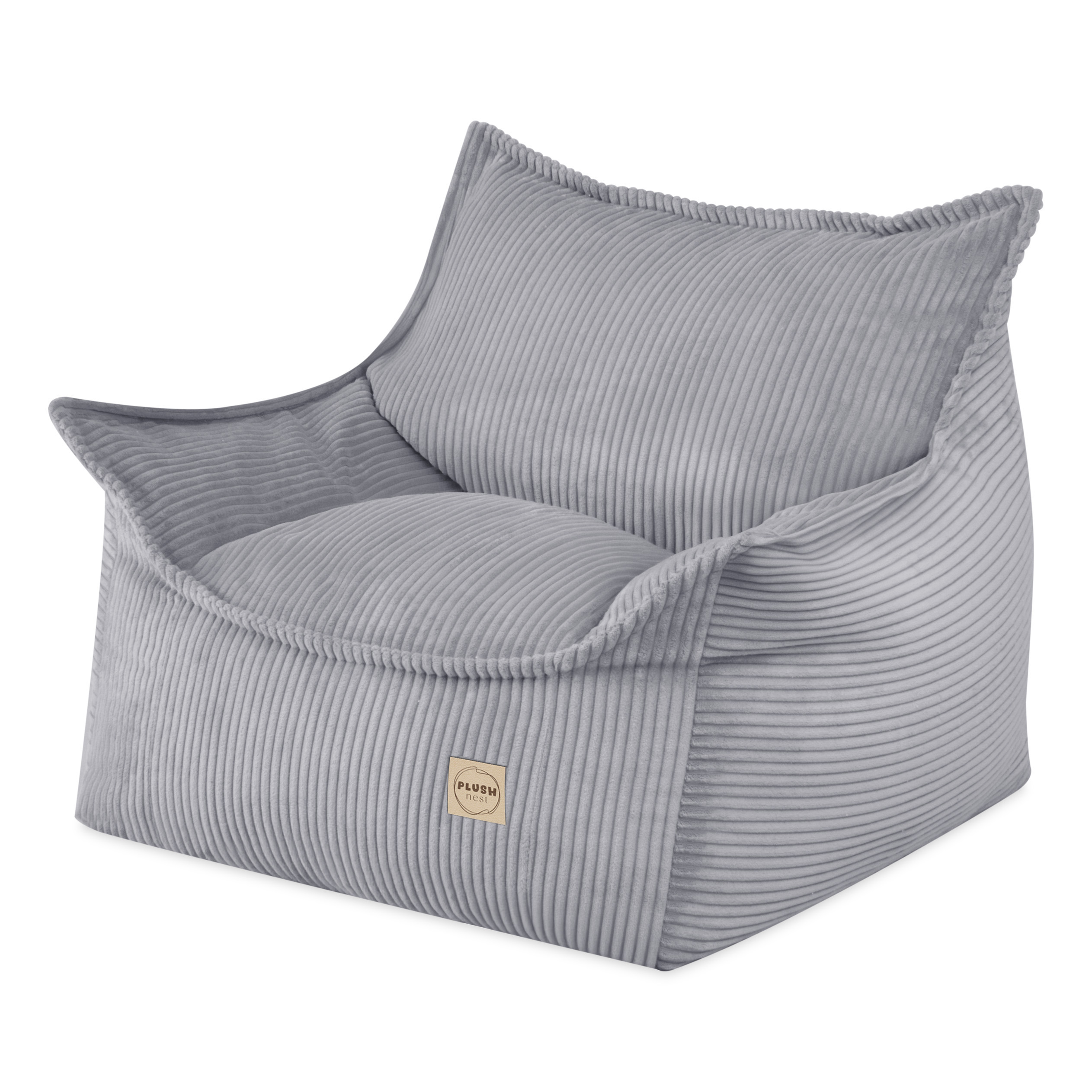 263707366e89699c65984ba04ee9e5ba Dječja fotelja PLUSH NEST ROYA, siva, vrhunski kord - Slika 1