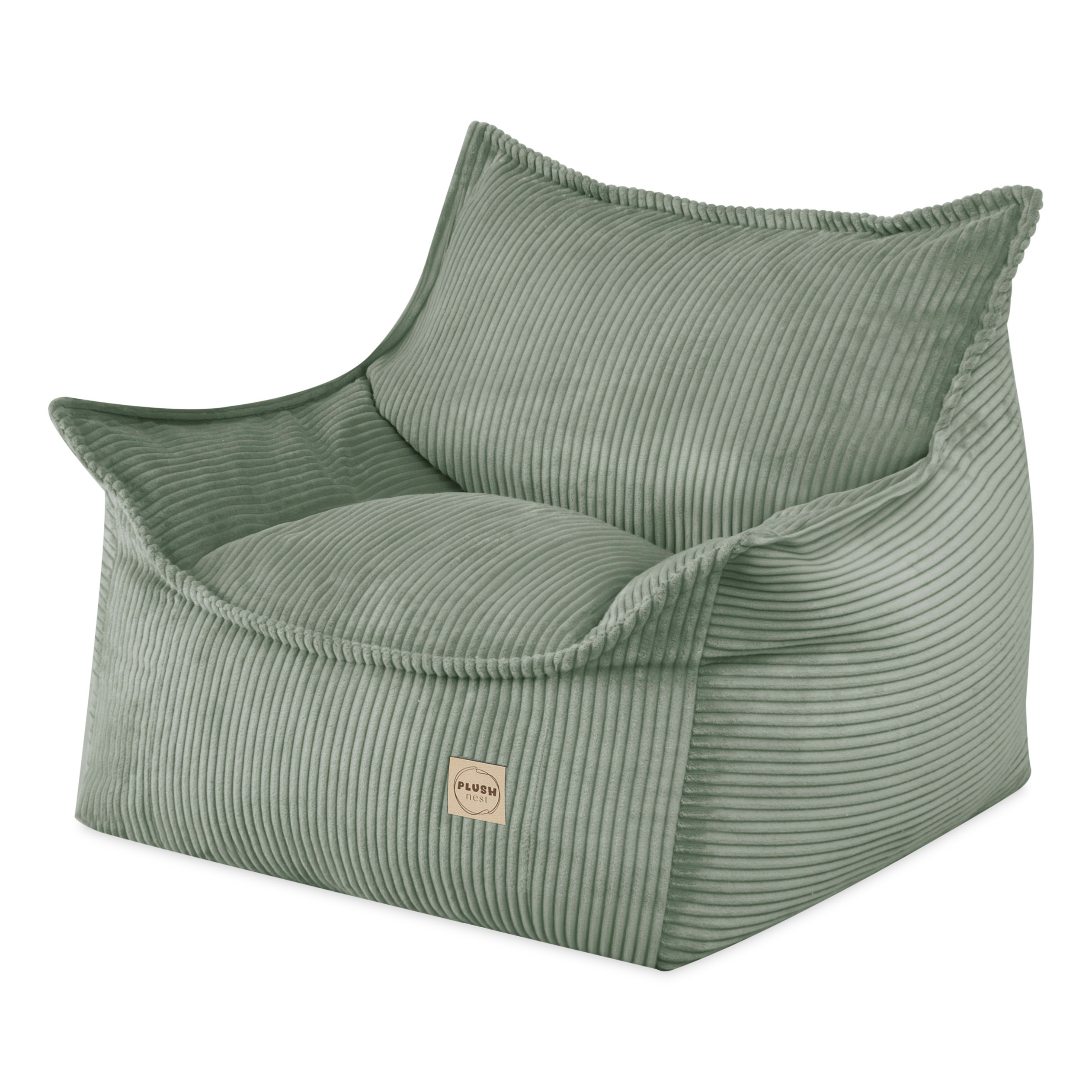 46cbed255be02665e4368f9ed76ff899 Dječja fotelja PLUSH NEST ROYA, zelena, vrhunski kord - Slika 1