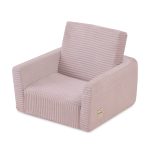 Dječja fotelja na razvlačenje PLUSH NEST CUBIE, naslonjač, ​​svijetlo roza, vrhunski kord