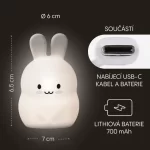 Zopa silikonska LED noćna lampica – veličina M Rabbit - Slika 9