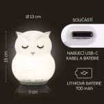 Zopa silikonska LED noćna lampica s glazbom – veličina L Owl - Slika 9