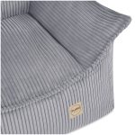 Dječja fotelja PLUSH NEST ROYA, siva, vrhunski kord - Slika 5