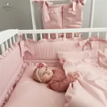 MimiNu Ogradica za krevetić Royal Powder Pink 180x30cm - Slika 4