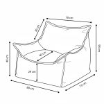 Dječja fotelja PLUSH NEST ROYA, siva, premium šenil - Slika 3