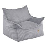 Dječja fotelja PLUSH NEST ROYA, siva, vrhunski kord - Slika 3