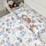 MimiNu Posteljina za dječji krevetić 3-dijelni set Pilot Plavi - Slika 4