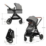 Kinderkraft Kolica Esme Pro 3u1 MINK PRO 2, Moonlight Grey - Slika 9