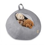 PLUSH NEST igračka i torba sa navlakom za plišane igračke, dječji puf, siva, vrhunski kord