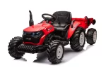 Električni dječji traktor 24 volta s prikolicom, crveni