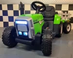 Dječji traktor na baterije 12 volti s prikolicom i daljinskim upravljačem, zeleni