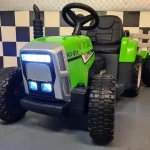 Dječji traktor na baterije 12 volti s prikolicom i daljinskim upravljačem, zeleni