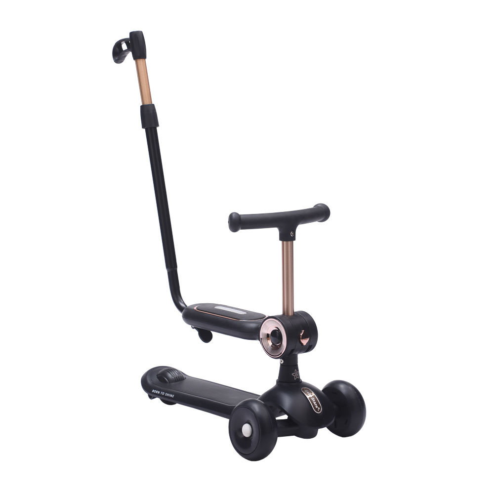 f062a5d10fd7e41fa8f0ddbd131f7bbe BEBESTARS Dječji romobil XRIDE 3u1 s upravljačem - CRNI - Slika 1