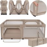 Lionelo dječja igraonica/vrtić Florence XL Easy Fold 180x200x68 cm, Beige Sand