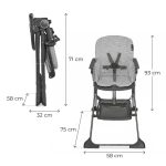 Kinderkraft hranilica FOLDEE, siva s točkicama - Slika 8