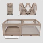 Lionelo dječja igraonica/vrtić Florence XL Easy Fold 180x200x68 cm, Beige Sand - Slika 8